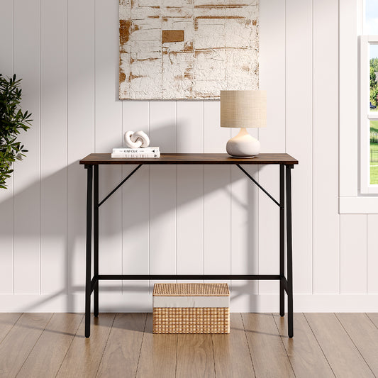 Brown Console Table for the Entryway in the Farmhouse Style