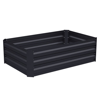 Charcoal Black 100cm W Galvanized Steel Raised Garden Bed Planter Box