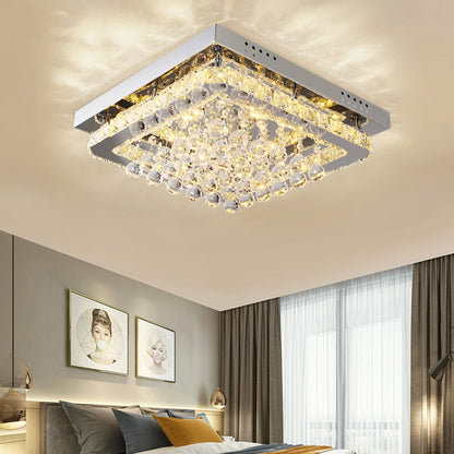 40CM Square LED Crystal Chandelier Pendant Ceiling Light Dimmable