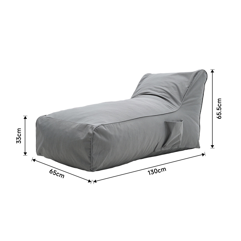 Grey Bean Bag Bed Comfy Floor Lounger with pocket