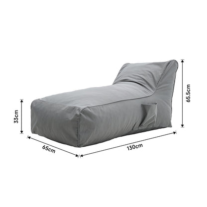Grey Bean Bag Bed Comfy Floor Lounger with pocket