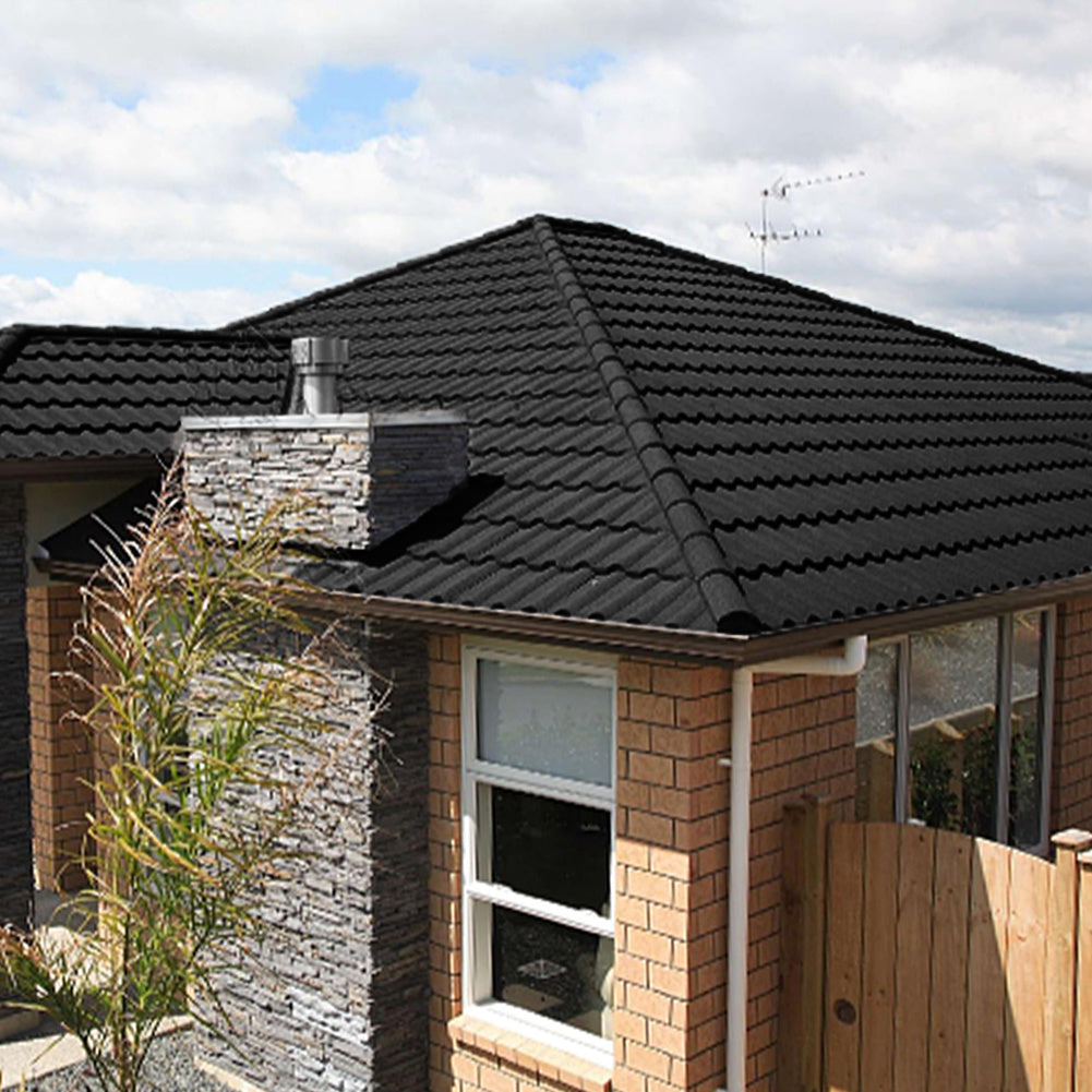 Black Golan Tiles Stone Coated Metal Roofing 5pcs