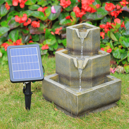 Multi-Tier Modern Garden Fountain with LED Lights