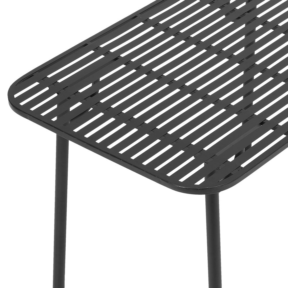 Black Rectangular 120x80cm Outdoor Garden Metal Table