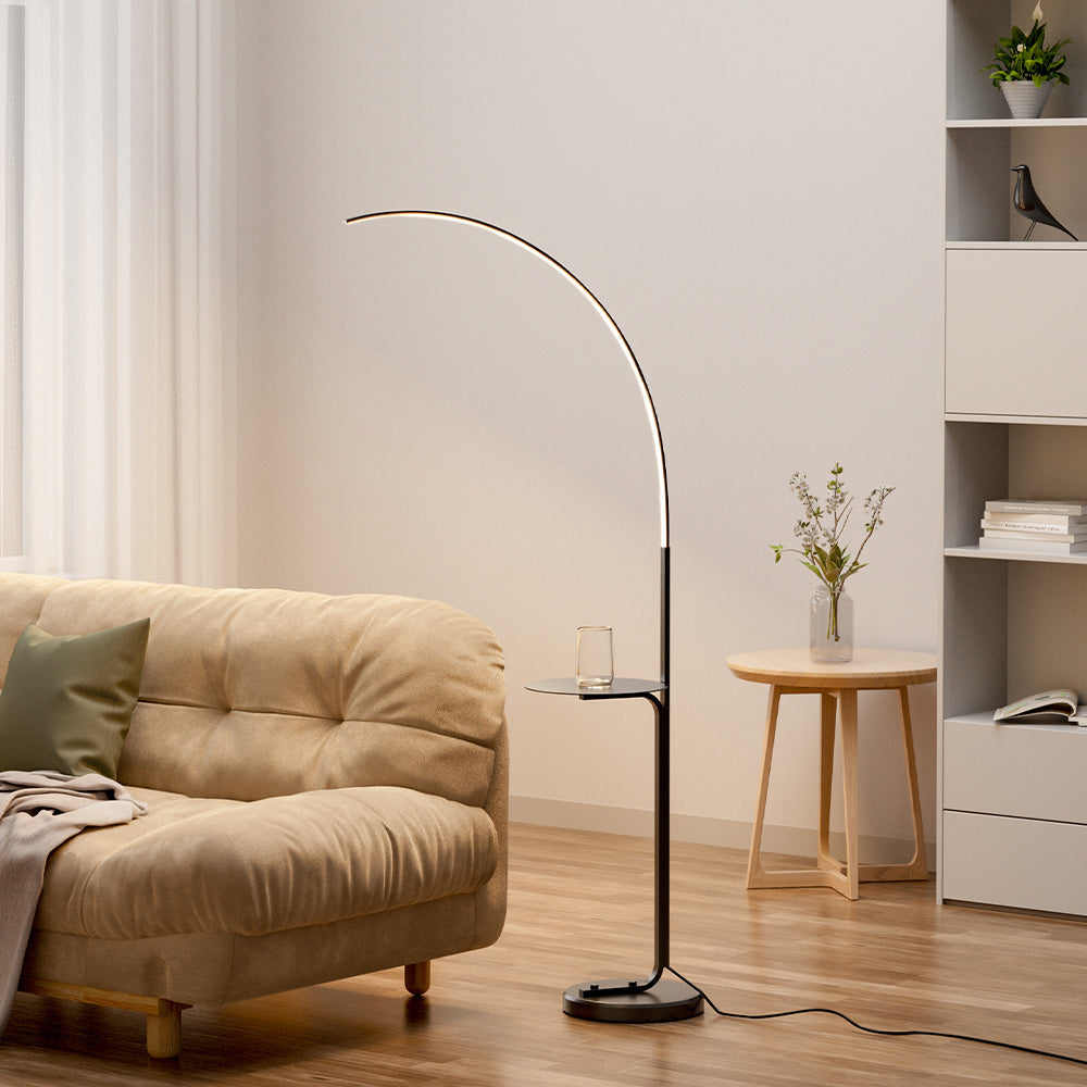 Black Modern Minimalist LED Arc Floor Lamp