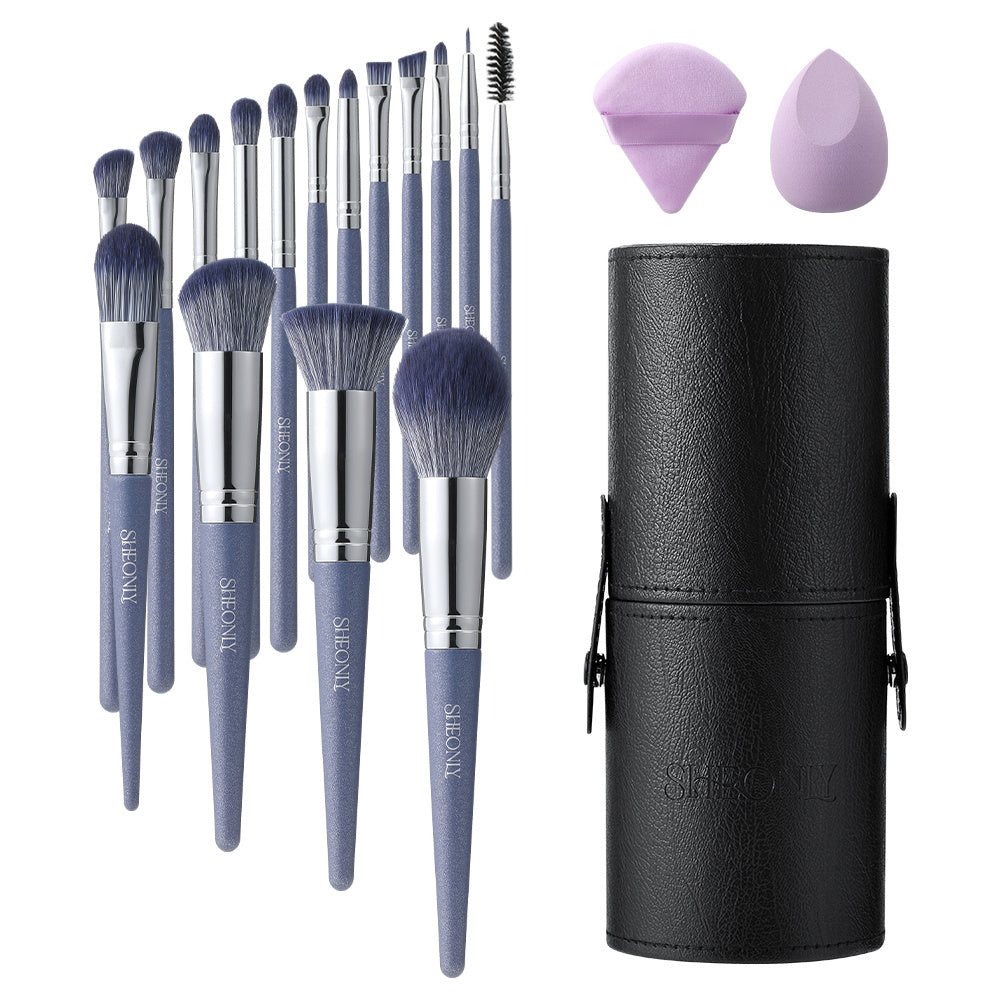 Professional Makeup Brush Set 16 Pcs for Foundation Powder Concealers Eye Shadows Brush