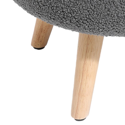 Grey Creative Teddy Bear Fabric Footstool
