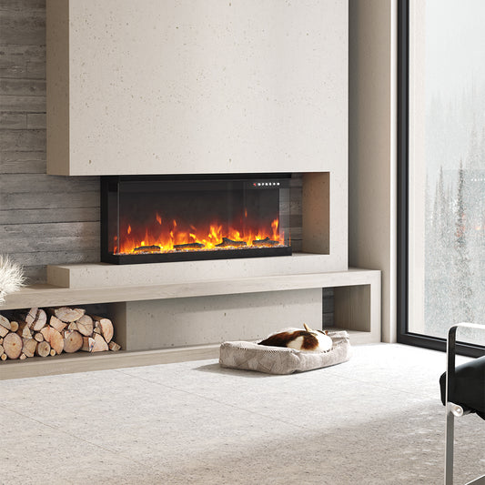 40 inch Wall Mounted Electric Fireplace with Remote Control and 5 modes 12 Flames