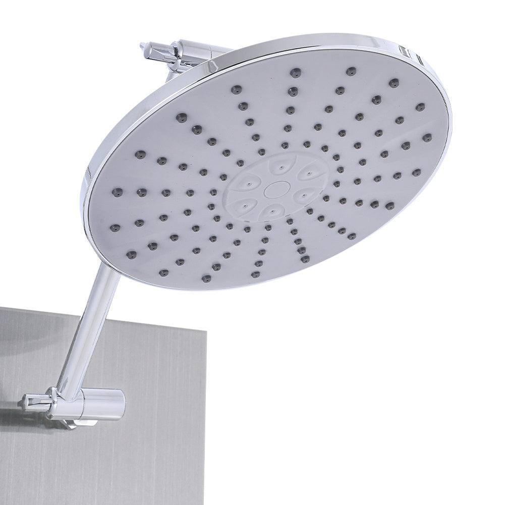 Silver Adjustable Shower Panel with Body Massage Jets