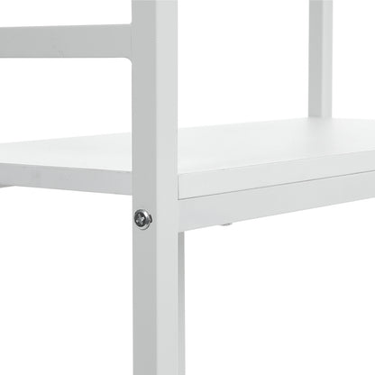 Six-tiered open bookcase storage shelf in white