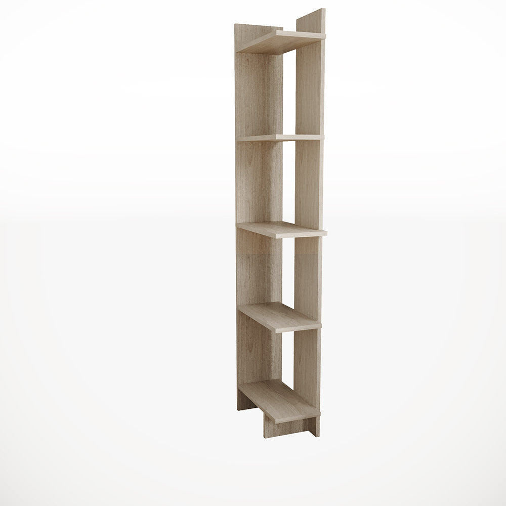 5 Tier Corner Storage Bookshelf Shelving Unit Maple