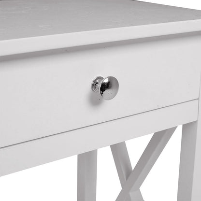 Modern Side Table Nightstand with Drawer White