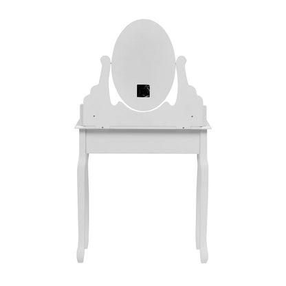 White Lighted Makeup Vanity Desk with Mirror and Stool