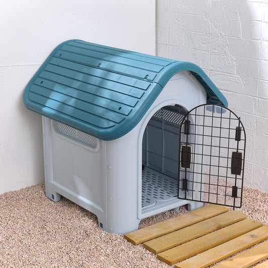 Blue Durable Plastic Dog House with Ventilation