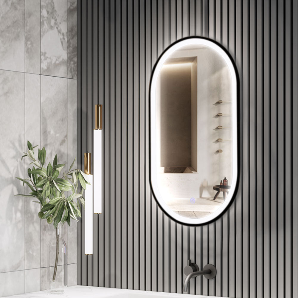 900x500mm LED Bathroom Mirror Oval Wall Mirror with Defogger