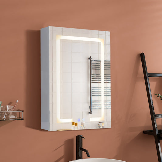 Single Door Fog Free Rectangular LED Bathroom Mirror Cabinet