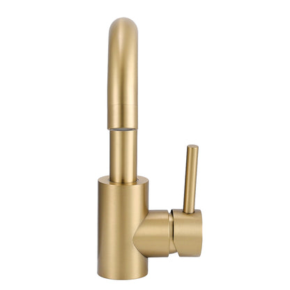 Gold 21cm Arc Single Handle Faucet with Swivel Spout