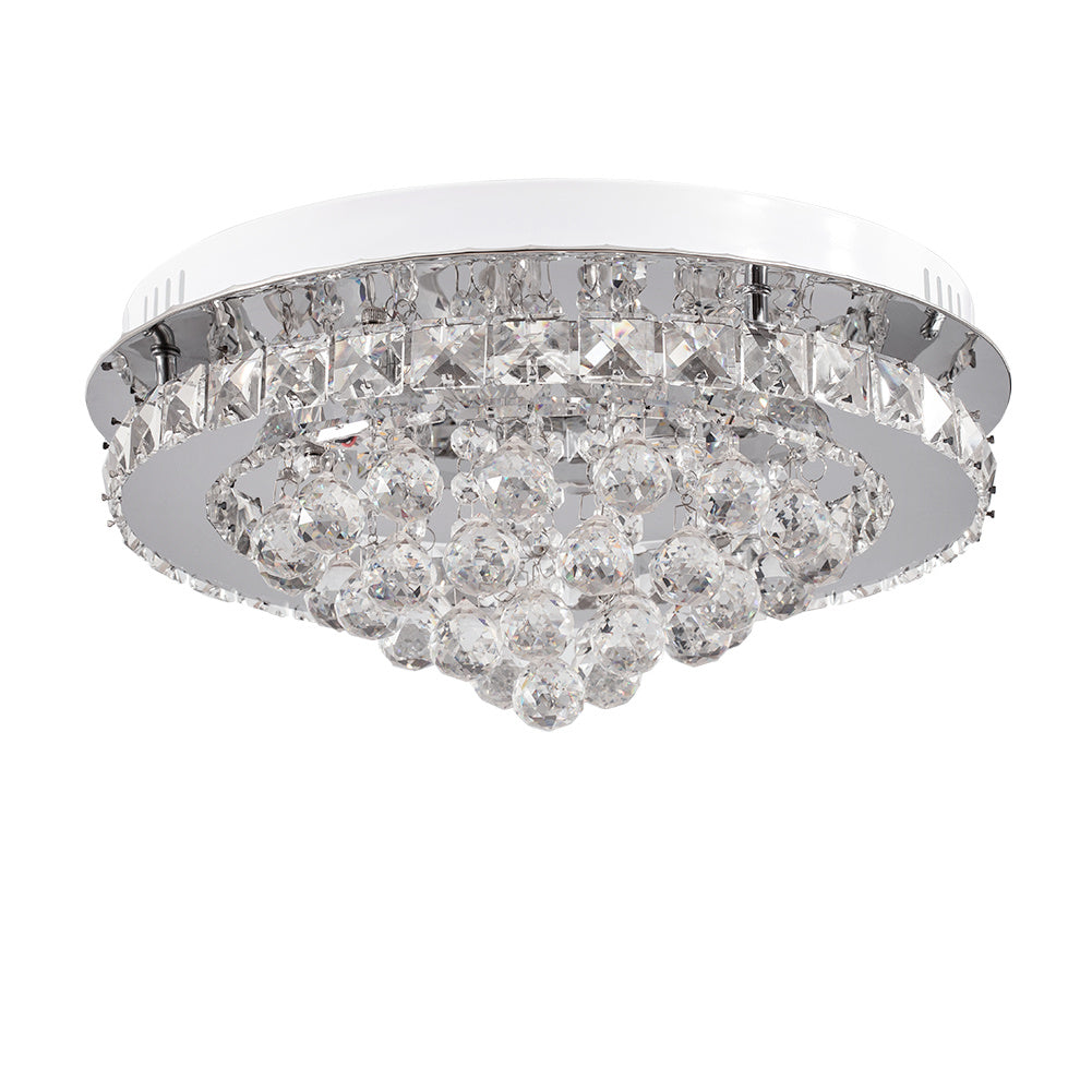 Modern Round LED Ceiling Light Crystal Chandelier Lamp, 40CM Dimmable