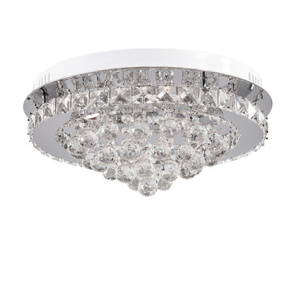 Modern Round LED Ceiling Light Crystal Chandelier Lamp, 40CM Dimmable