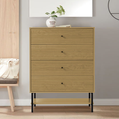 Versatile 4-Drawer Chest with Open Storage Shelf