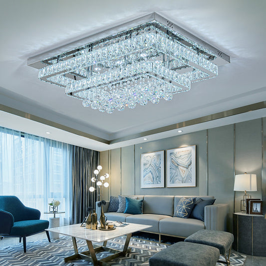 Modern Crystal LED Flush Mount Ceiling Light Fixture 80x60x20CM