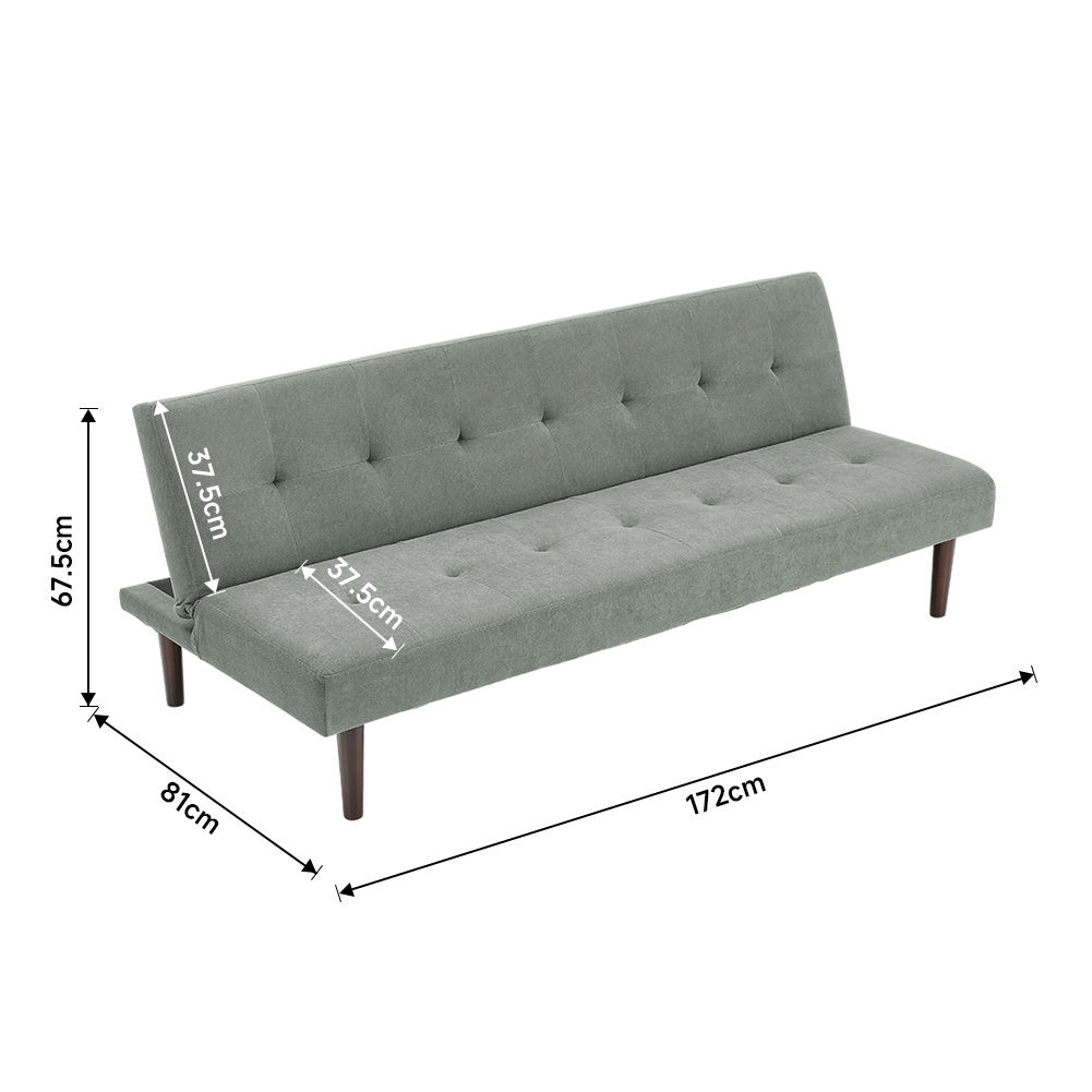 Contemporary Convertible Sofa Bed Grey