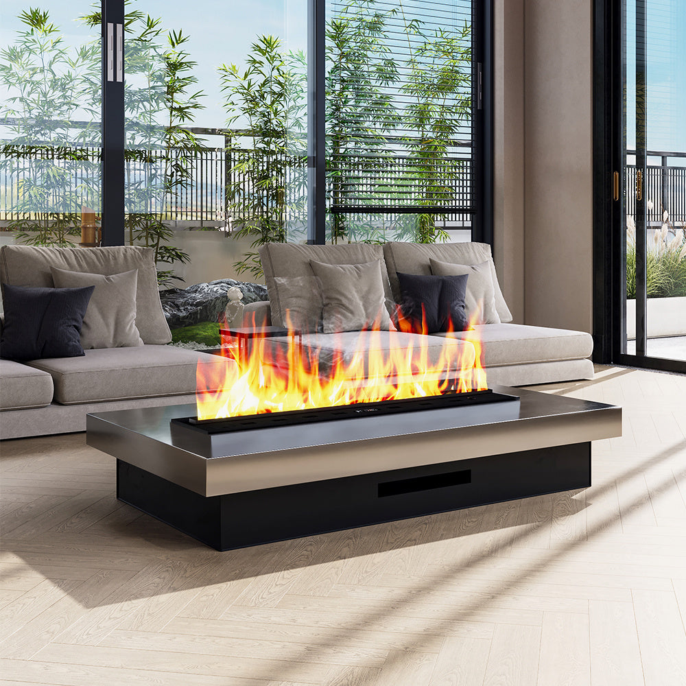 Black 120cm 3D Water Steam Electric Fireplace with 7 Flame Colours