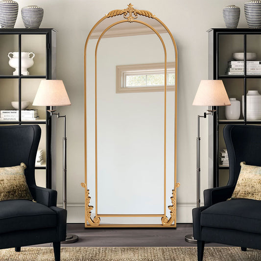 Vintage Gold Arch Floor Mirror Wall Mount Mirror