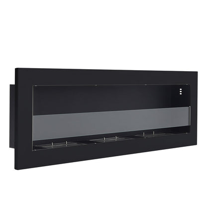 Indoor Wall Mounted Recessed Bio Ethanol Fireplace 120CM Black