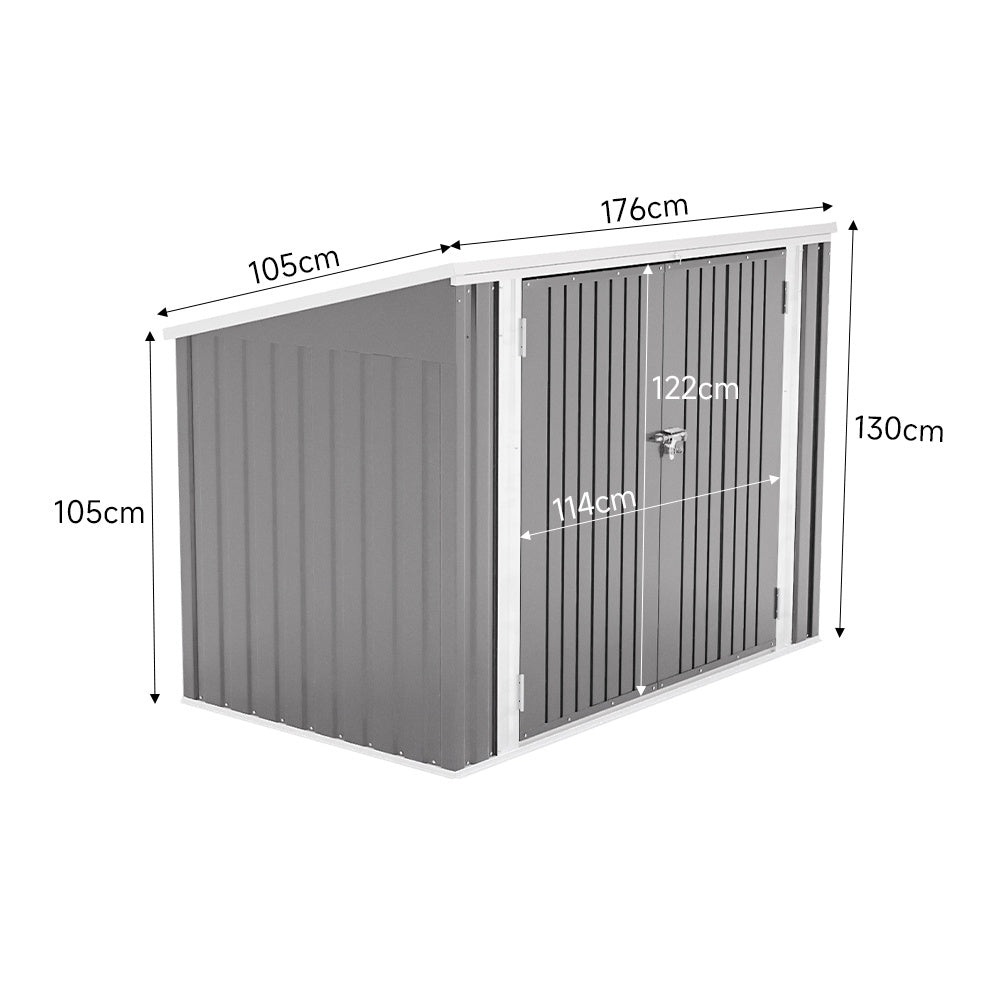 Steel Trash Can Recycle Bin Enclosure Storage Shed