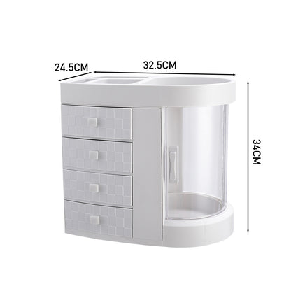 White Acrylic Makeup Cosmetic Organizer with 4 Drawers