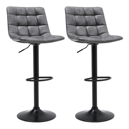 2Pcs Gas Lift Upholstered Swivel Bar Stools