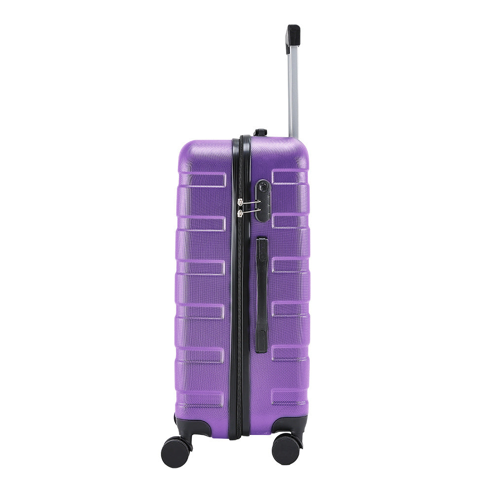 Purple 24 inch Hard Shell Rolling Luggage Trolley Travel Case