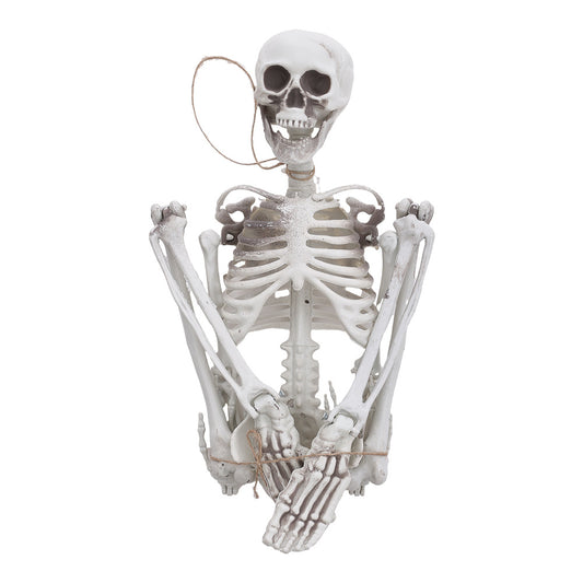 White Poseable Skeleton Props for Halloween Party Decoration