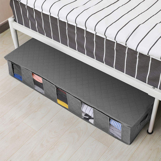 Grey Foldable Under Bed Storage Organizer Clothes Quilt Drawer Storage Box