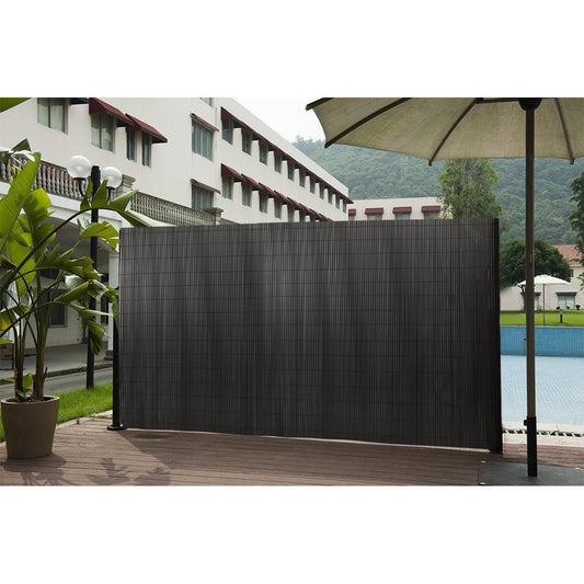 Dark Grey PVC Fence Screen Bamboo Mat Border Panel Garden Wall Privacy Protect 2x3M