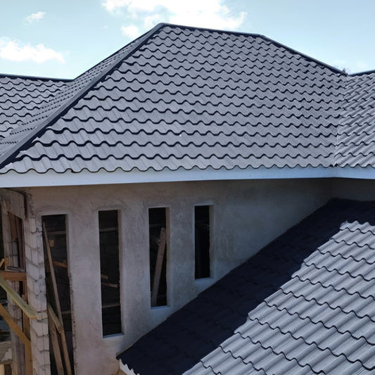 Grey Golan Tiles Stone Coated Metal Roofing 5pcs