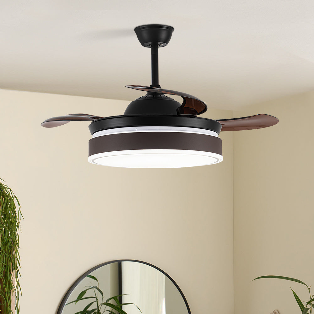 Modern Style Indoor Ceiling Fan with Light and Remote