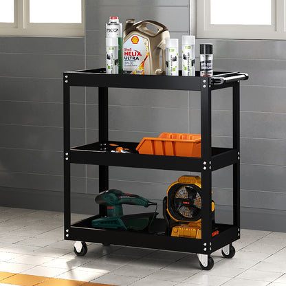 3Tier Rolling Tool Trolley with Lockable Drawer