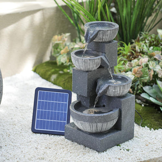 Outdoor Solar Powered Garden Water Feature Fountain