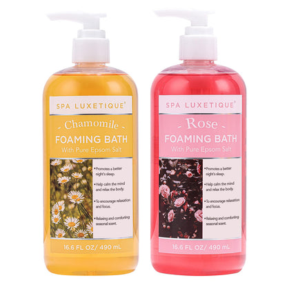 Rose and Chamomile Scent Foaming Bath with Pure Epsom Salt