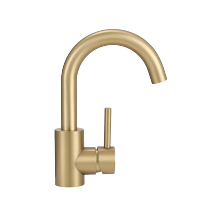 Gold 23cm Arc Single Handle Faucet with Swivel Spout