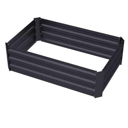 Charcoal Black 100cm W Galvanized Steel Raised Garden Bed Planter Box