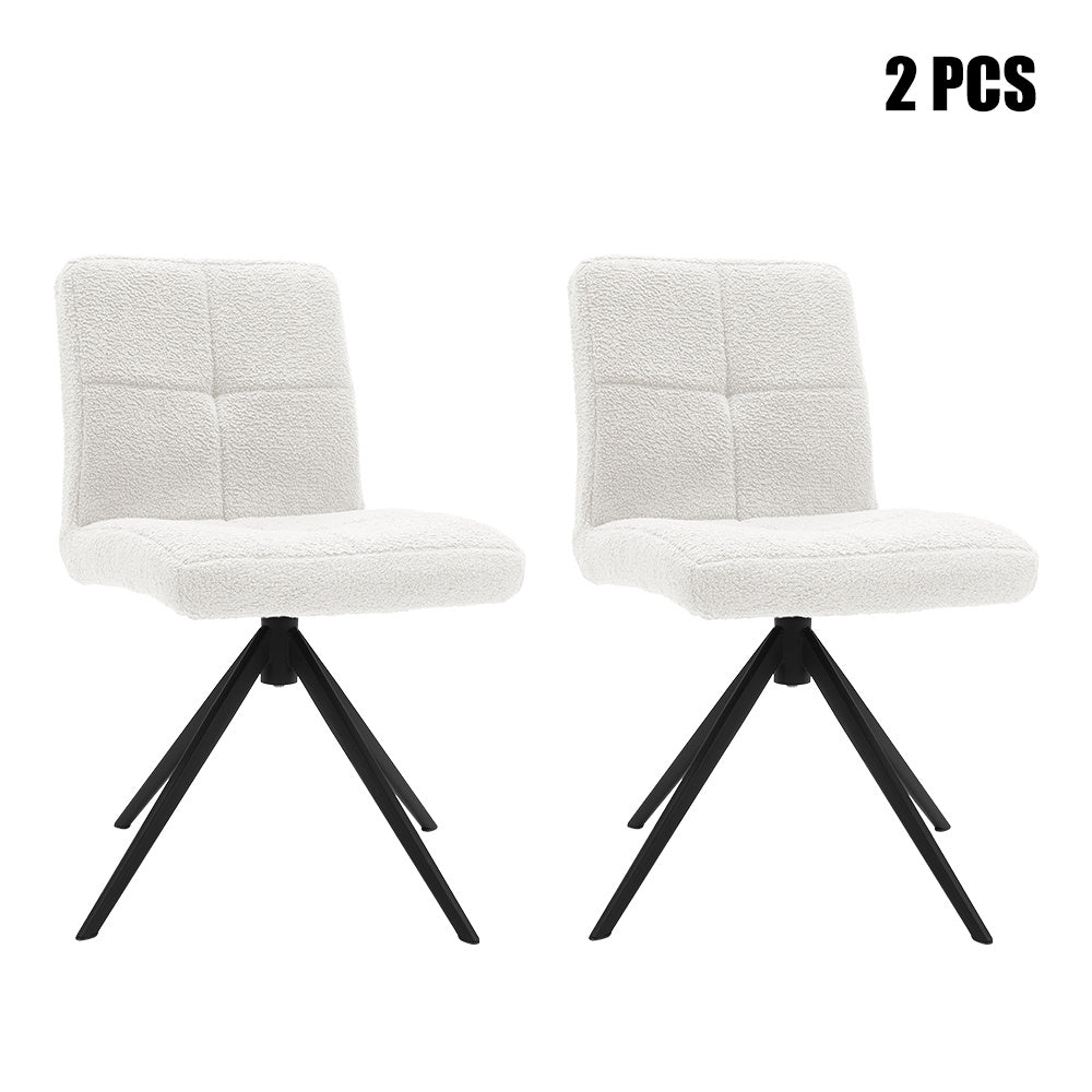 2Pcs Plush Breakfast Bar Stools,White