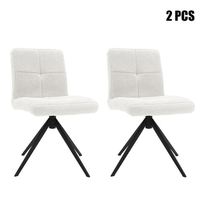 2Pcs Plush Breakfast Bar Stools,White