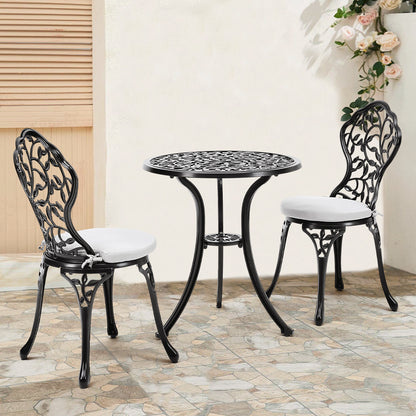 3pcs Cast Aluminum Bistro Table and Chairs Set