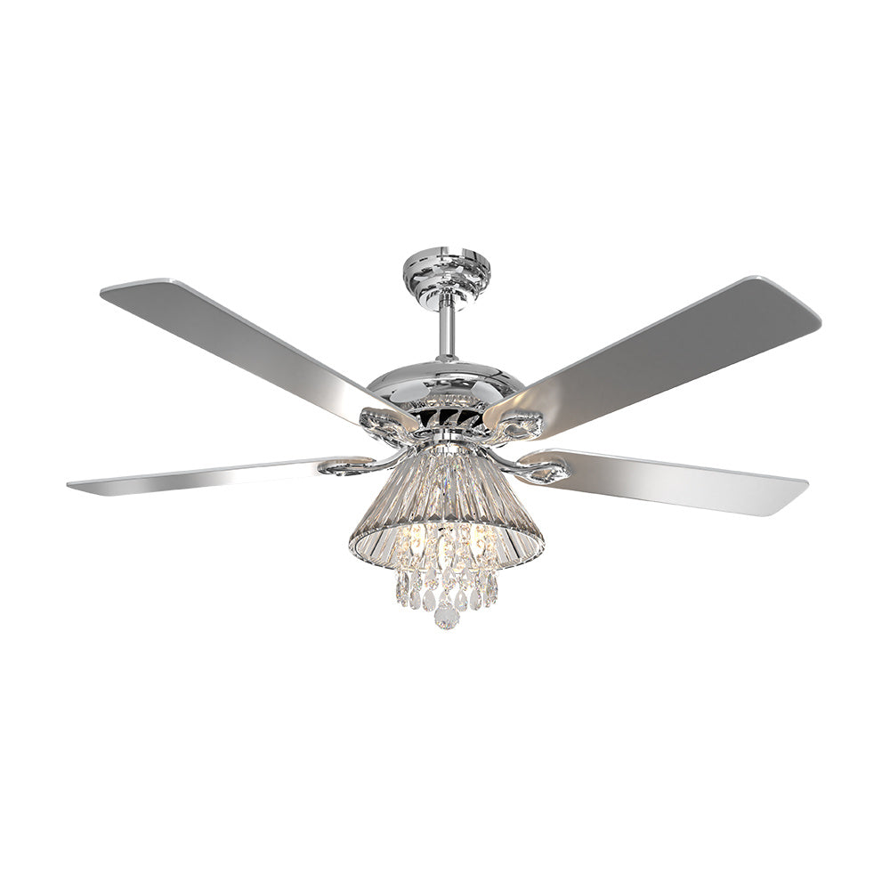 52 Inch Modern 5 Wood Blade Ceiling Fan Chandelier