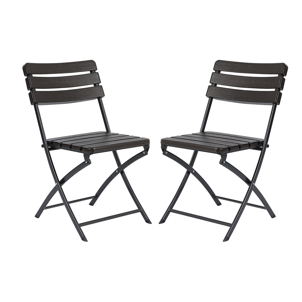 Set of 2 Outdoor Plastic Folding Chairs