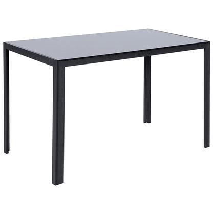 1.4M Black Glass Dining Table