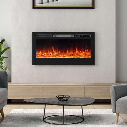 40 Inch Recessed/Wall Mounted Linear Electric Fireplace